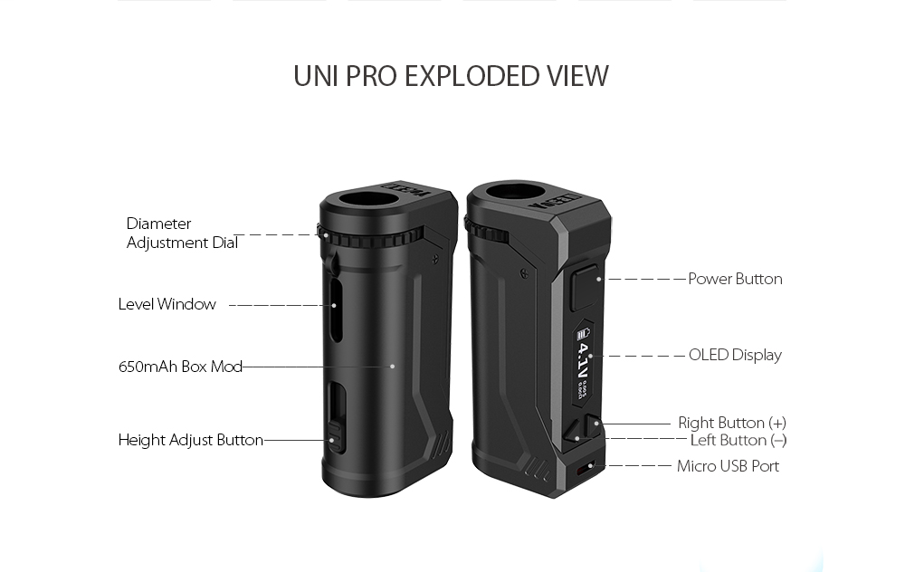 Origin Yocan Uni Pro Akku, 650 – Diy Vape Electronics Bewertung und Preis