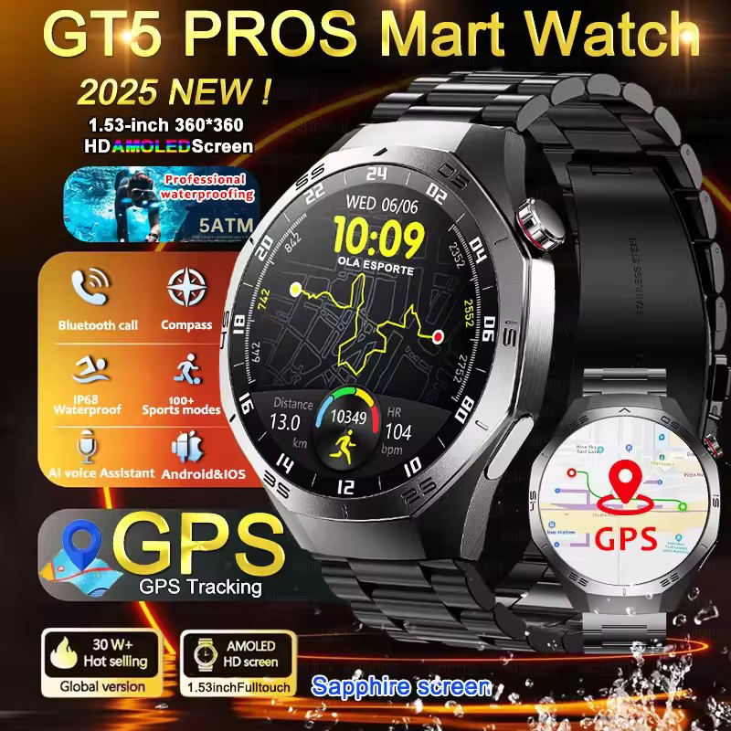 Runde GPS-Smartwatch, wasserdi – Diy Wearable Electronics Bewertung und Preis